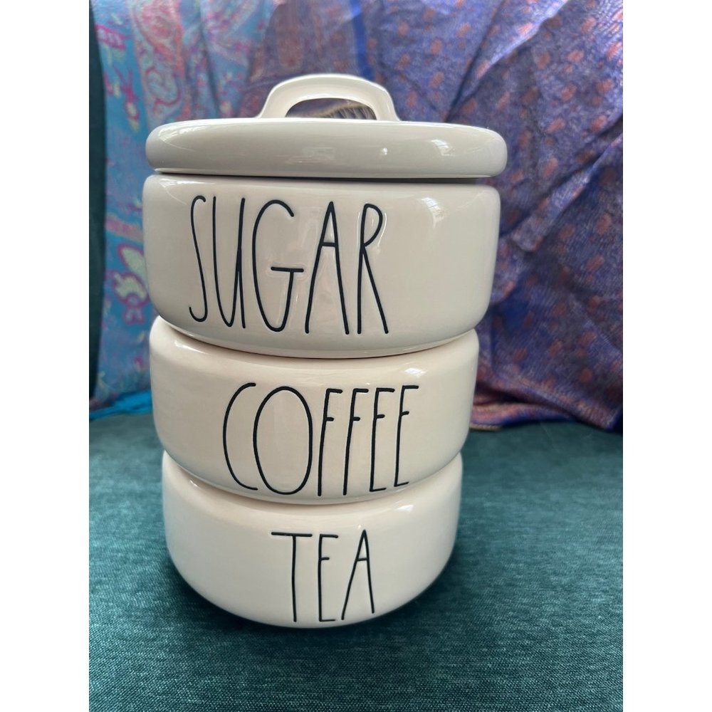 Rae Dunn Stacking Canister Set Coffee Tea Sugar Organize